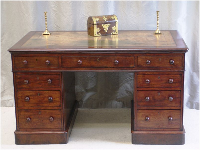 1023 Antique Mahogany Partners Desk Fitch London